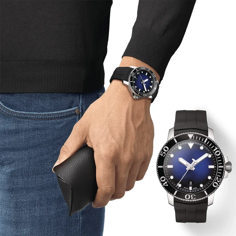 Premium Grade Fluororubber watchStrap FKM 22mm For tissot starfish 1853 1000 2000 strap Man Waterproof quick  release Watchband
