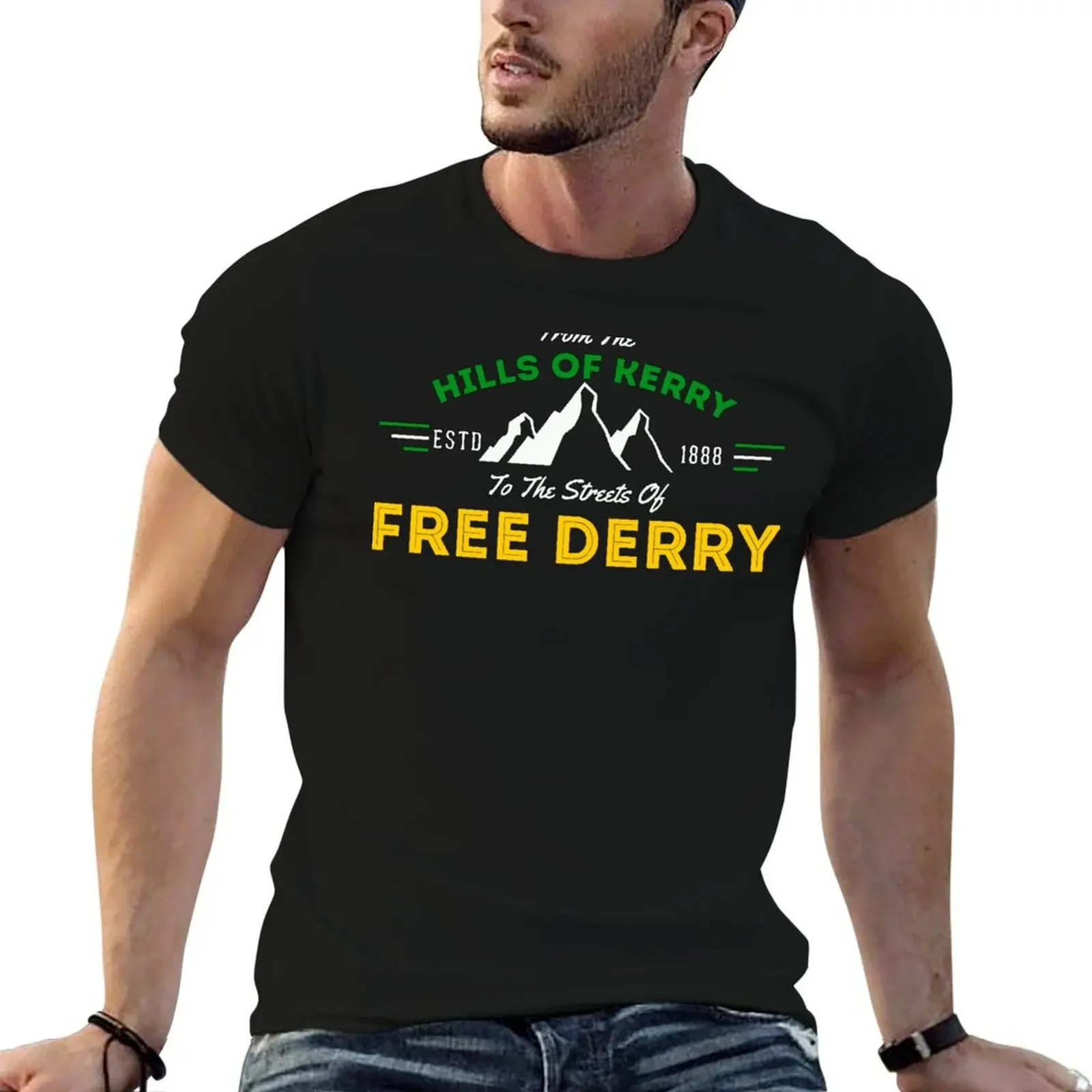 

Hills Of Kerry, Streets Of Free Derry T-Shirt topping tops mens t shirt graphic