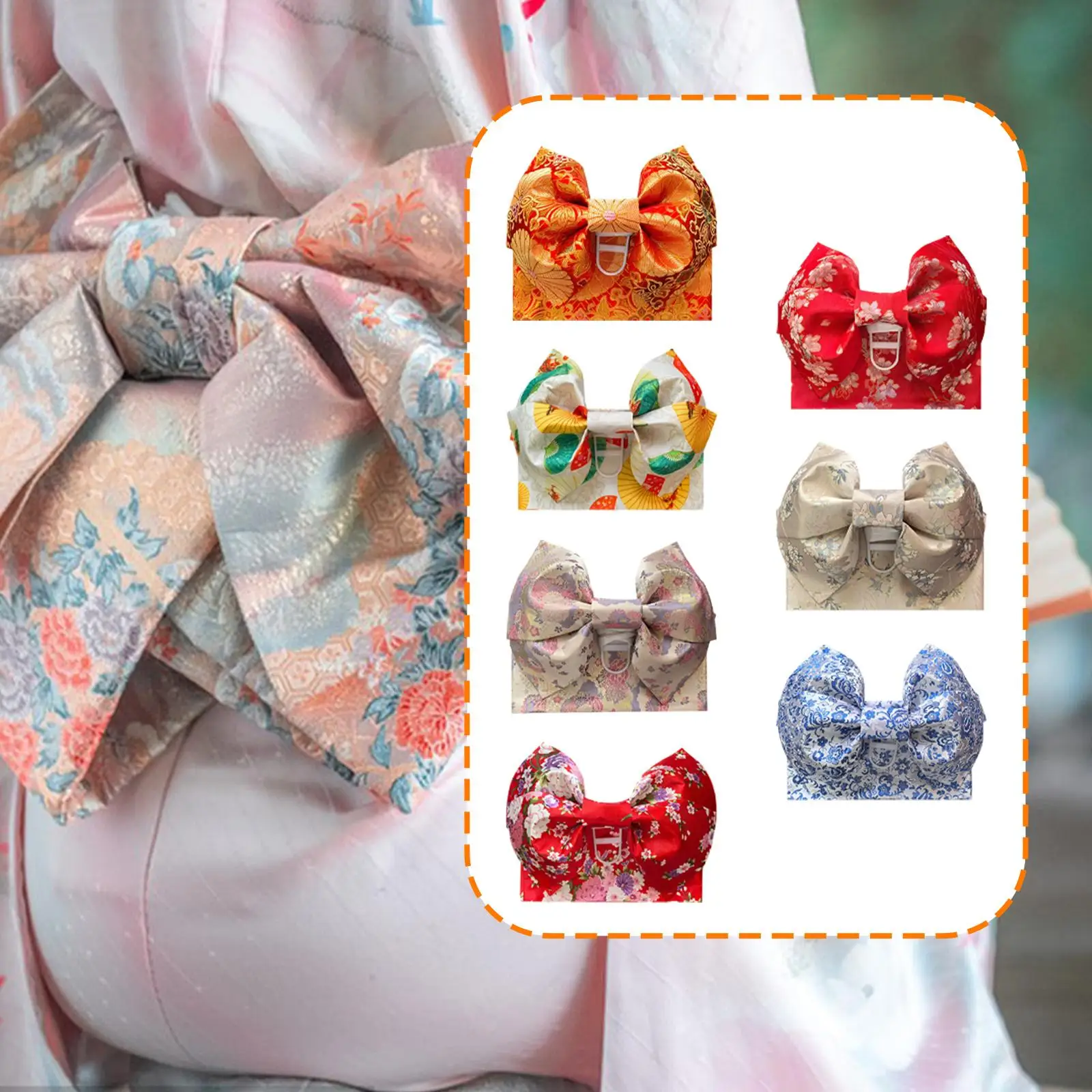 

Японский пояс-оби для кимоно, предварительно завязанный, удобный, женский пояс для юката, поясной ремень, аксессуар для костюма, пояс для халата, пояс для юката