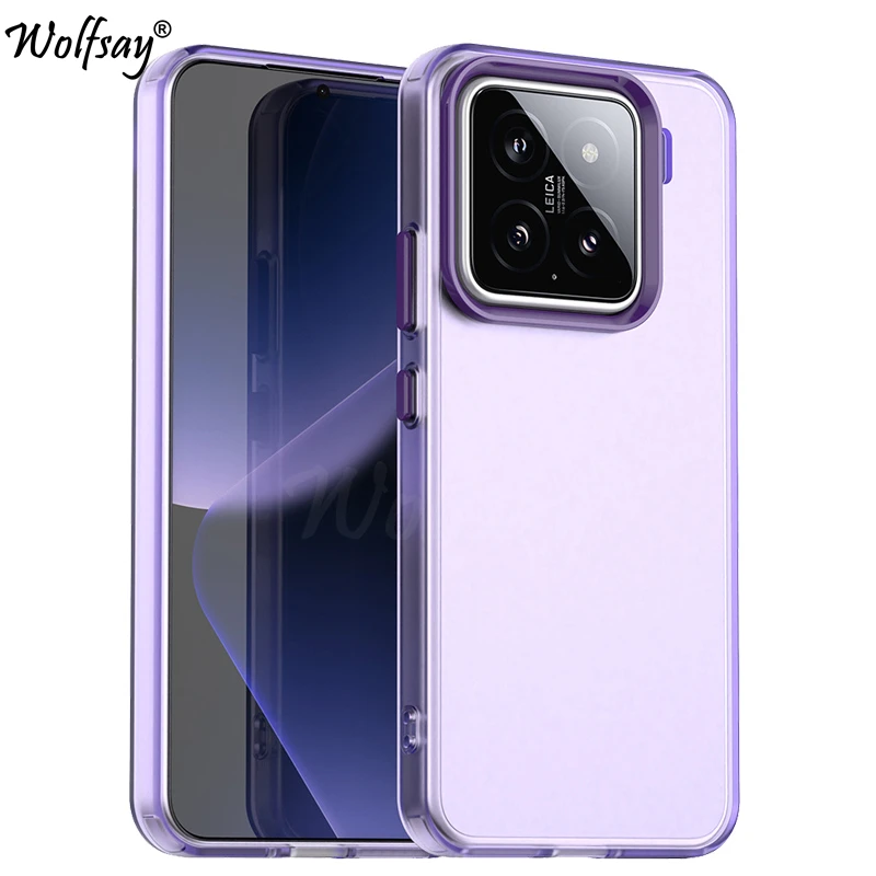 Anti-Drop Candy Color Case For Xiaomi 15 Skin-Friendly Matte Transparent Back Case For Xiaomi 15 Case Cover For Xiaomi 15 14 Pro