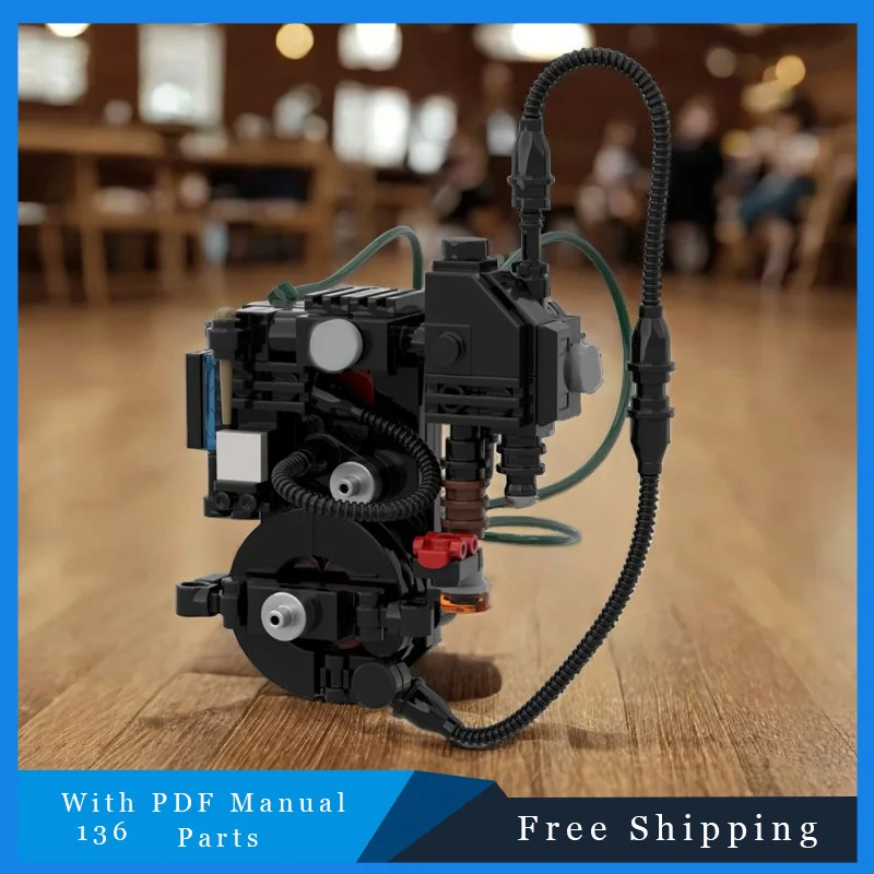 

136, знаменитый инструмент для фильма, черный крутой рюкзак, палочка, креативные кирпичи, строительные блоки, модель для детей, сборочные игрушки, Рождественский подарок