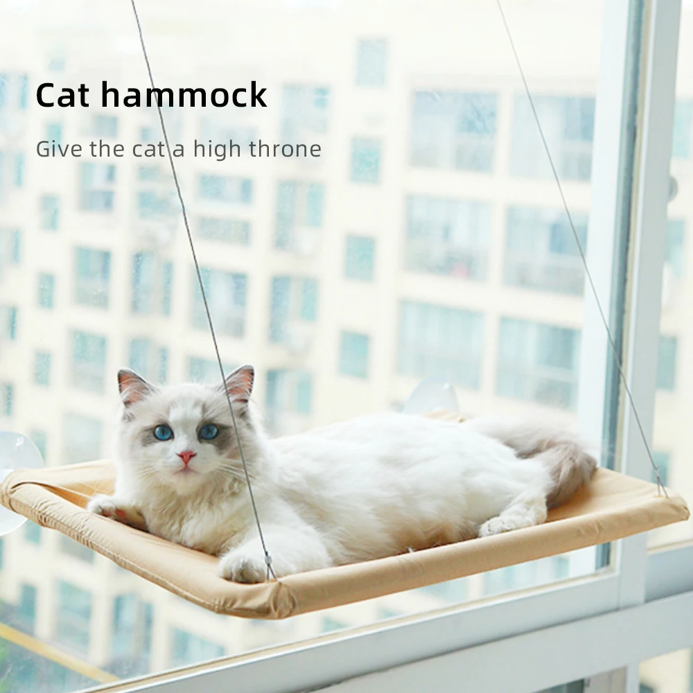 Pet Cat Hammock Hanging Cat Bed Bearing 20Kg Comfortable Cat Sunny Window Seat Mount Kitten Climbing Frame Pet Accessories 