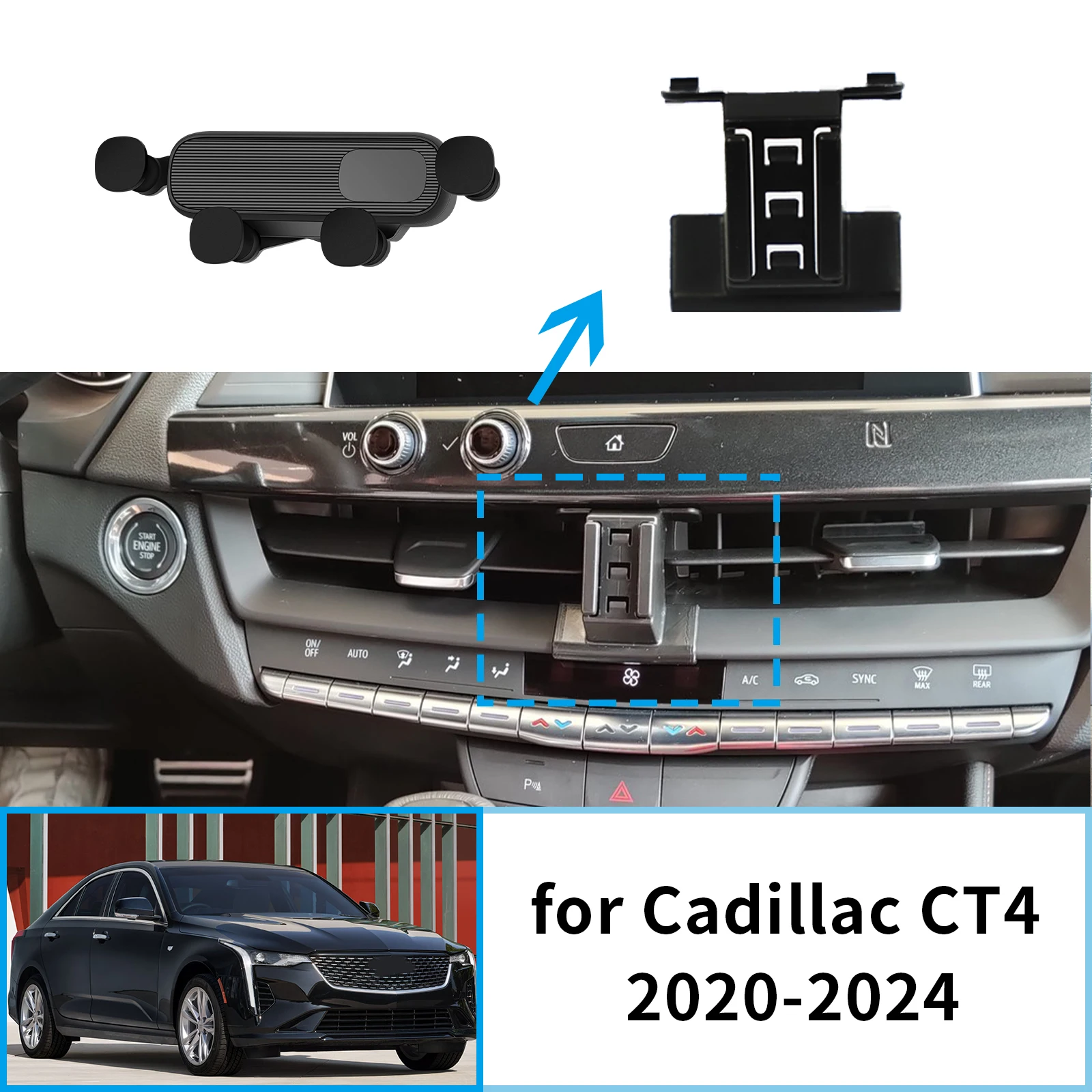 

Car Mobile Phone Holder for Cadillac CT4 2020 2021 2022 2023 2024 GPS Bracket Navigation Stand Auto Accessories