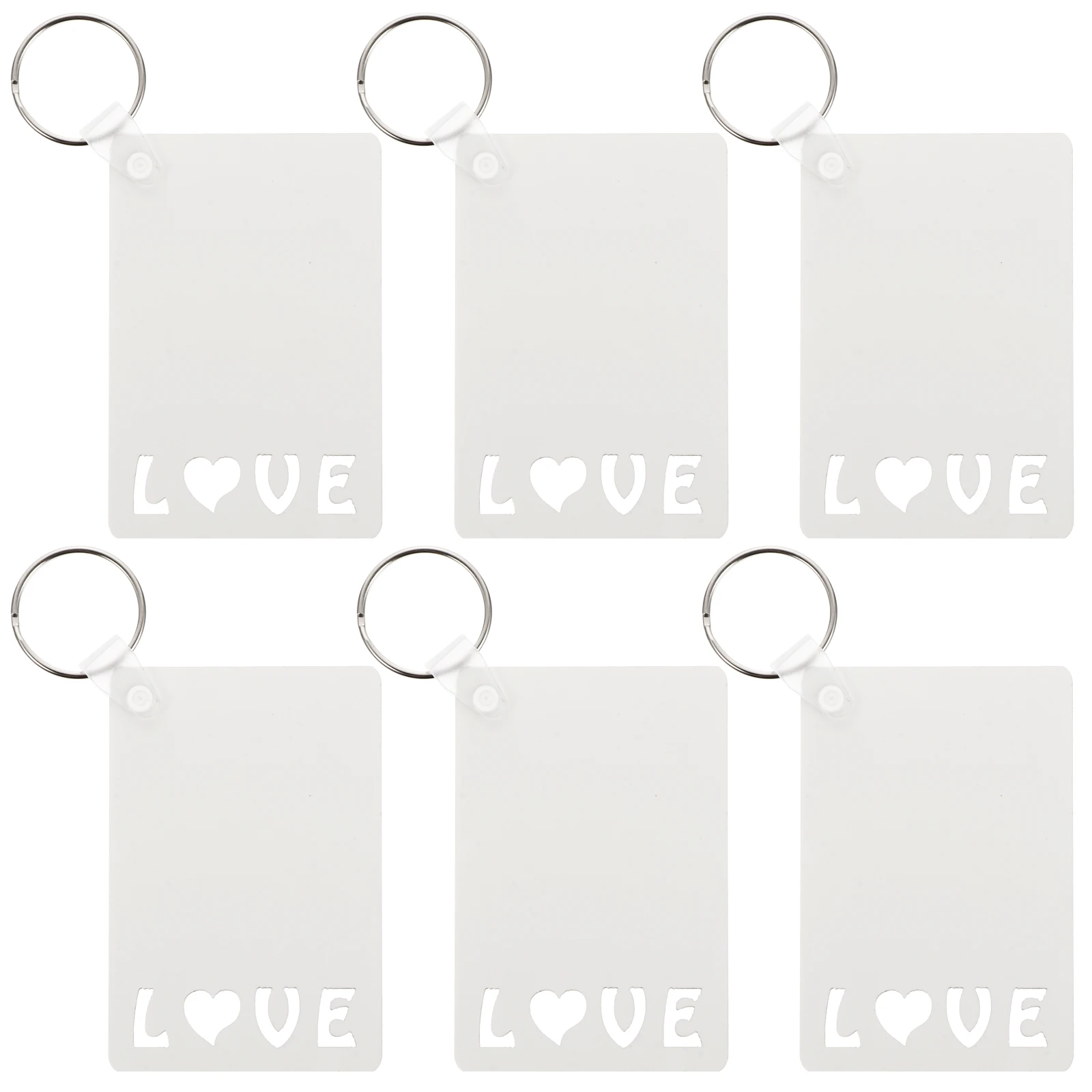 

6 Pcs Wooden Keychain Handmade Sublimation Ring Blank Keyring Heat Transfer