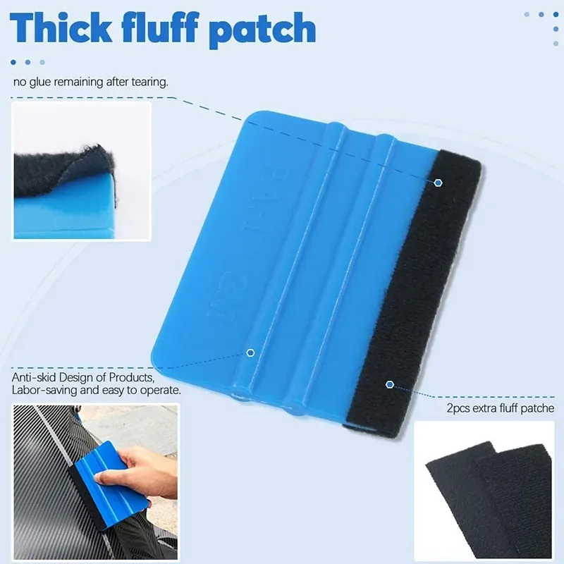 Car Wrap Tool Kit 1/3Pcs Squeegee Scraper Felt Edger For Vinyl Carbon Fiber Film Installation Window Tint Wrapping Tools