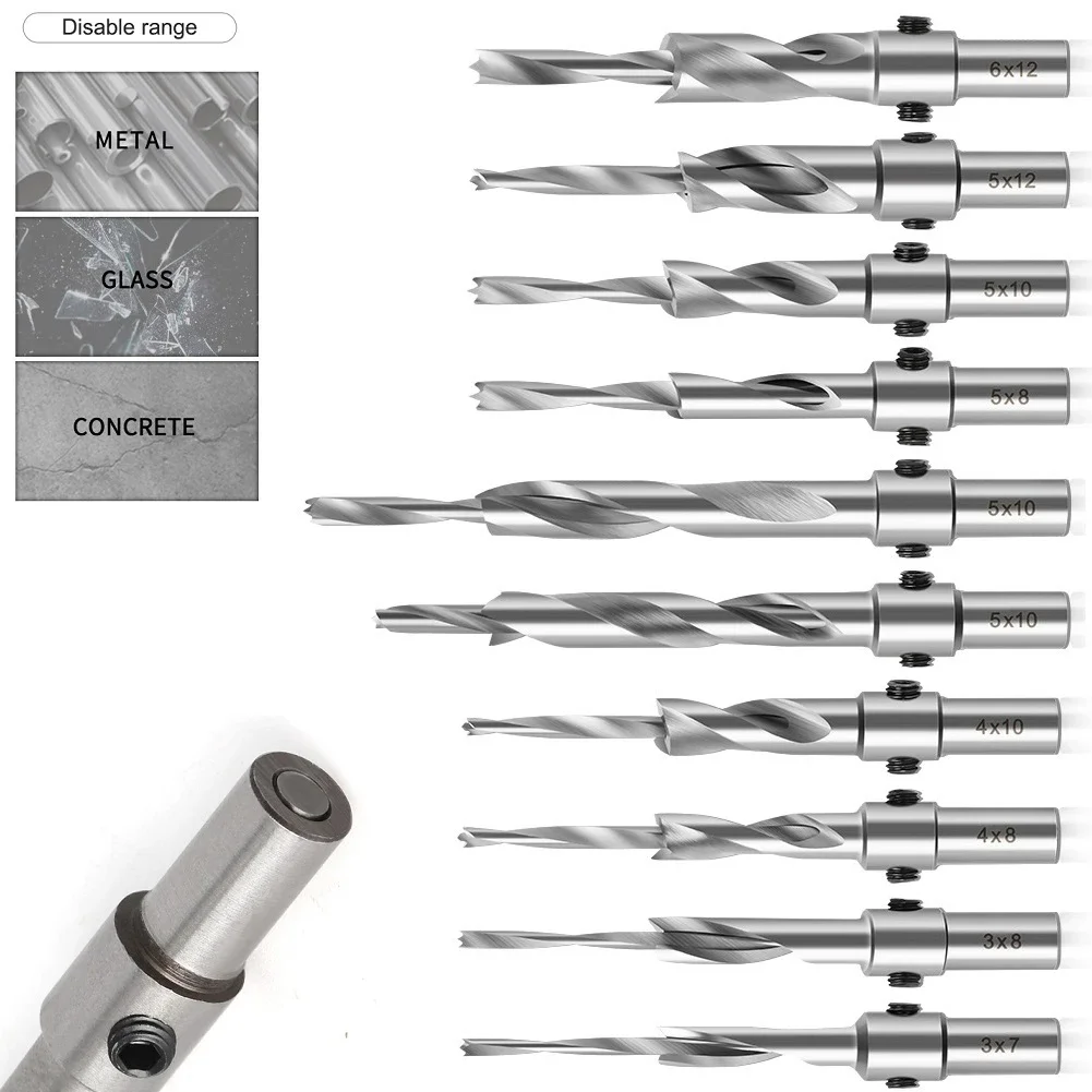 Imagem -04 - Carpintaria Countersink Broca Aço de Alta Velocidade Salada Broca Passo Broca Abridor de Furo Duplo Parafuso Padrão Step 1pc