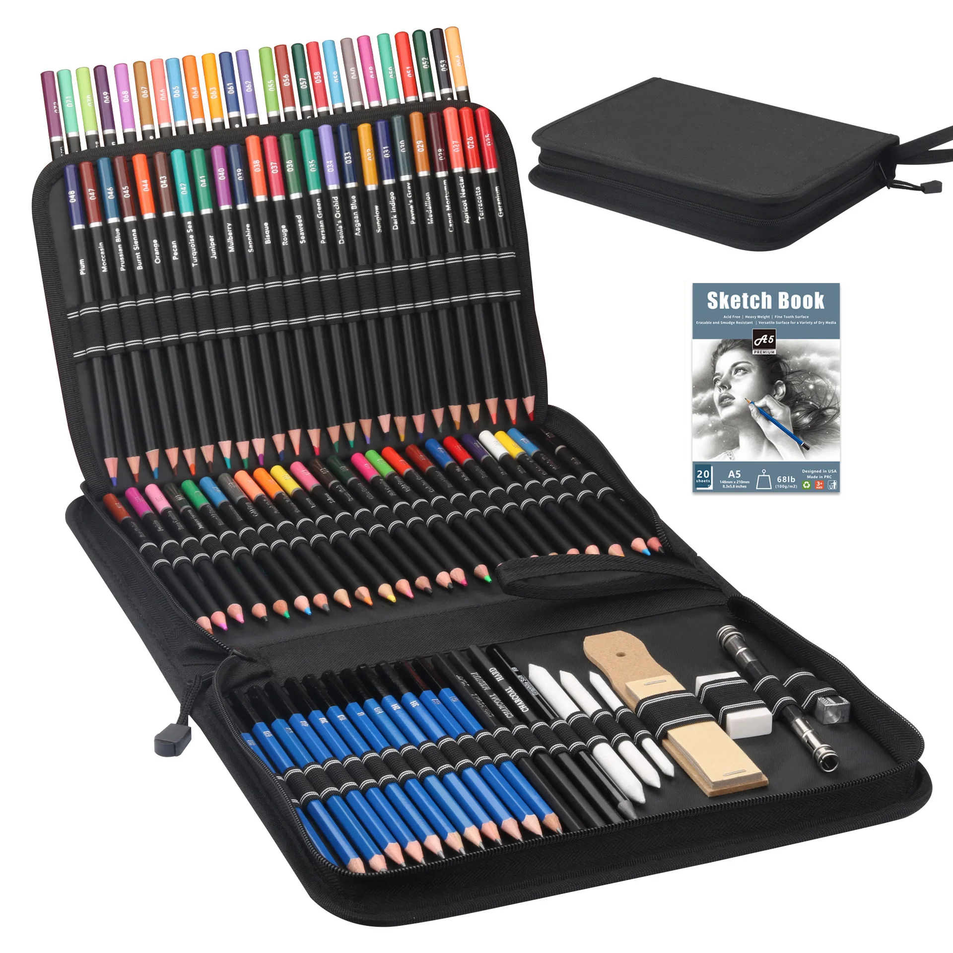 ensemble-de-crayons-a-dessin-haut-de-gamme-comprenant-72-crayons-de-couleur-et-24-kits-de-croquis-kit-de-crayons-d'art-dans-un-etui-de-voyage-a-fermeture-eclair-cadeau-96-pieces