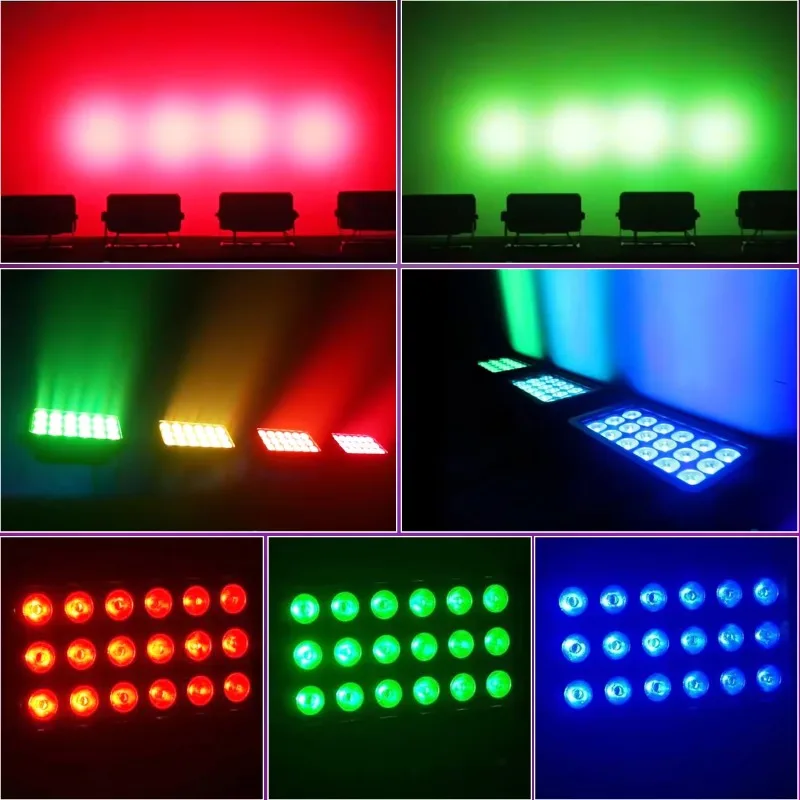 18x20W LED IP65 Luce di inondazione per esterni Illuminazione per DJ Luce da parete a LED impermeabile per hotel Paesaggio Giardini DJ Palcoscenico di nozze
