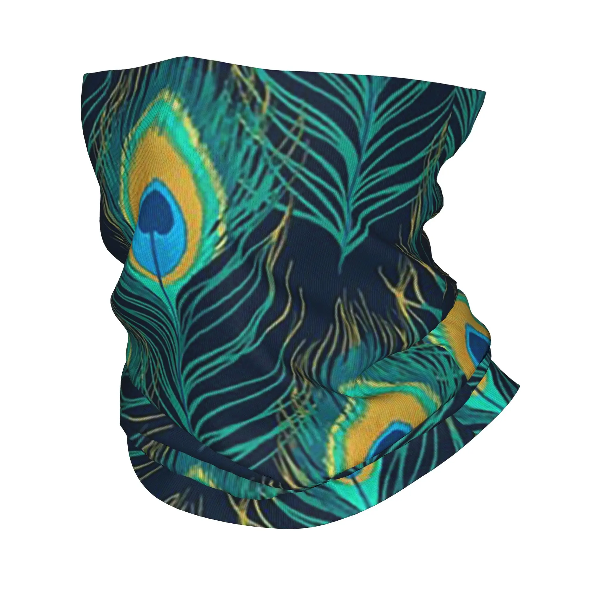 Peacock Eye Feathers Art Board Bandana Neck Gaiter Printed Mask Scarf Multi-use Face Mask Outdoor Sports For Men Women Adult