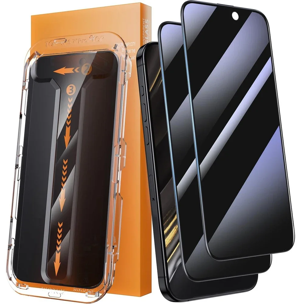 

Для iPhone 16, 15, 14, 13, 12, Pro Max, защитная пленка для экрана, [автоматическое устранение пыли], без пузырьков, закаленное стекло с полным покрытием 2,5D