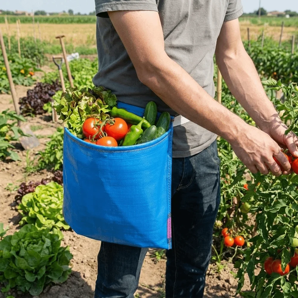 

Водонепроницаемый садовый фартук-мешок большой вместимости с широким отверстием для сбора яиц, регулируемый, прочный, для сбора фруктов и трав