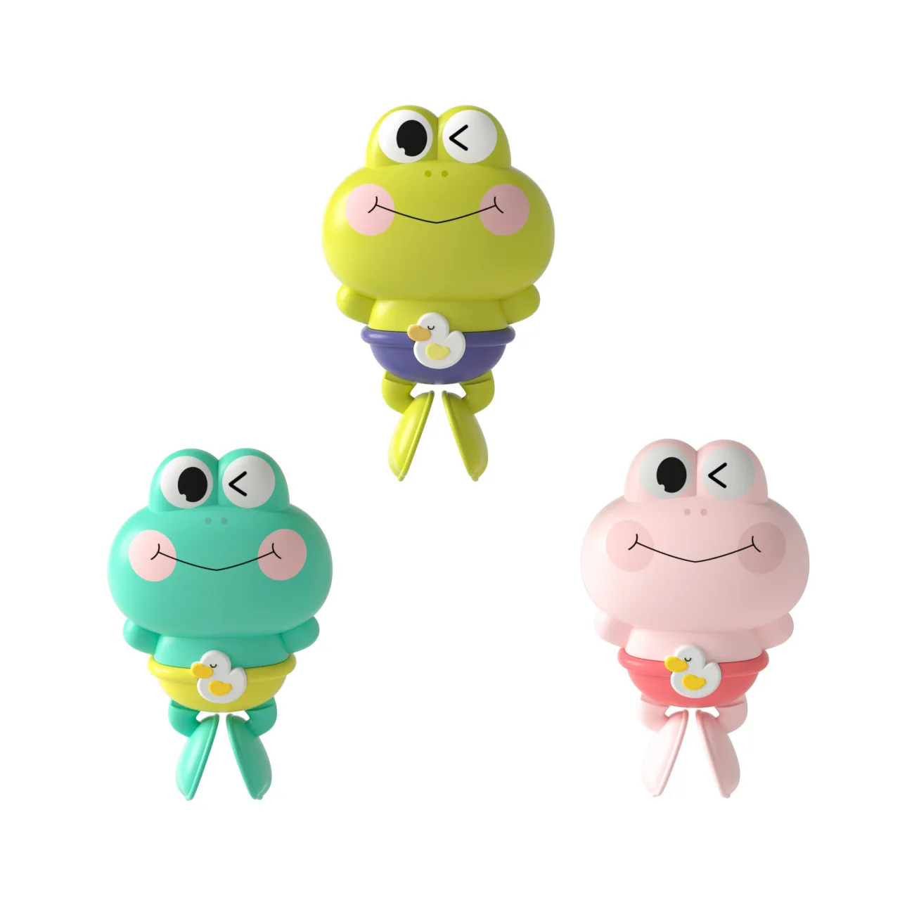 Cute Wind‑up Frog Bath Toy Swimming Floating Frog Water Play for Toddler Bathtub Shower Swimming Pool Gifts