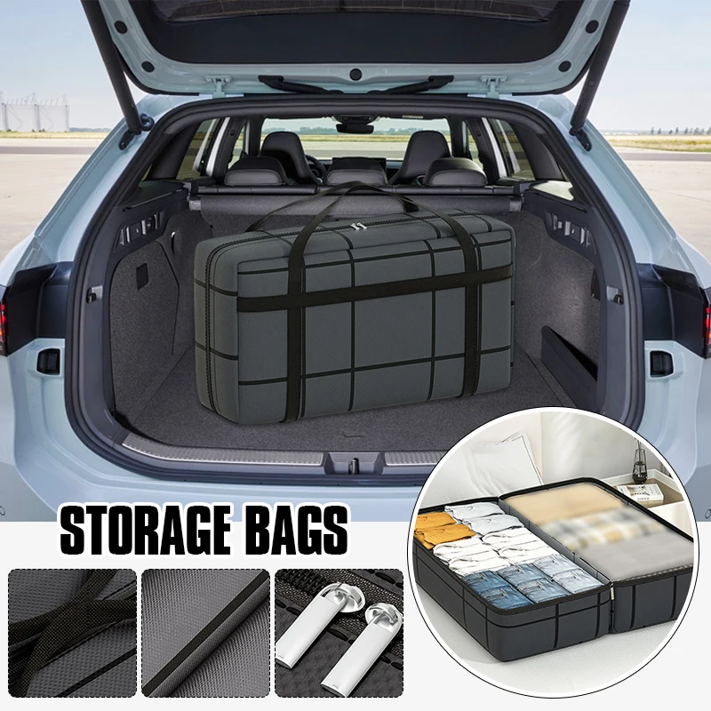 1Pc Large Foldable Clothes Quilt Storage Bag Portable Moving Packing Bag Tidy Bedroom Dormitory Travel Camping Mobile Duffel Bag