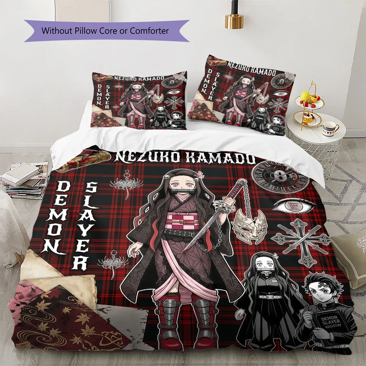 Demon Slayer Kimetsu no Yaiba Soft Duvet Cover Kid's Bedding Set,Extra Large Size Holiday Gift Various Sizes Available -HE79