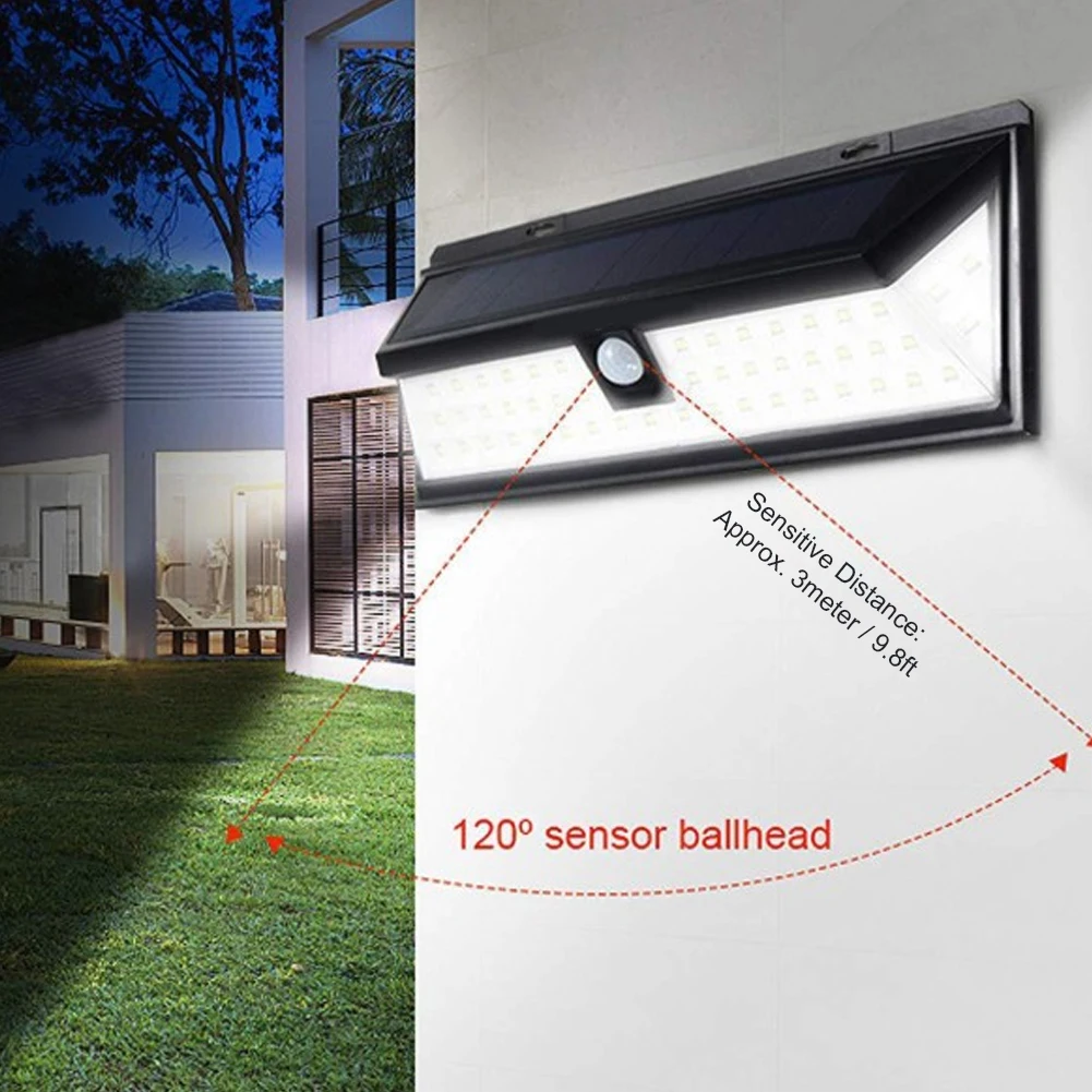 Solar Wall Light 3 Lighting Modes Motion Sensor Solar Powered LED Garden Security Light Outdoor Lighting