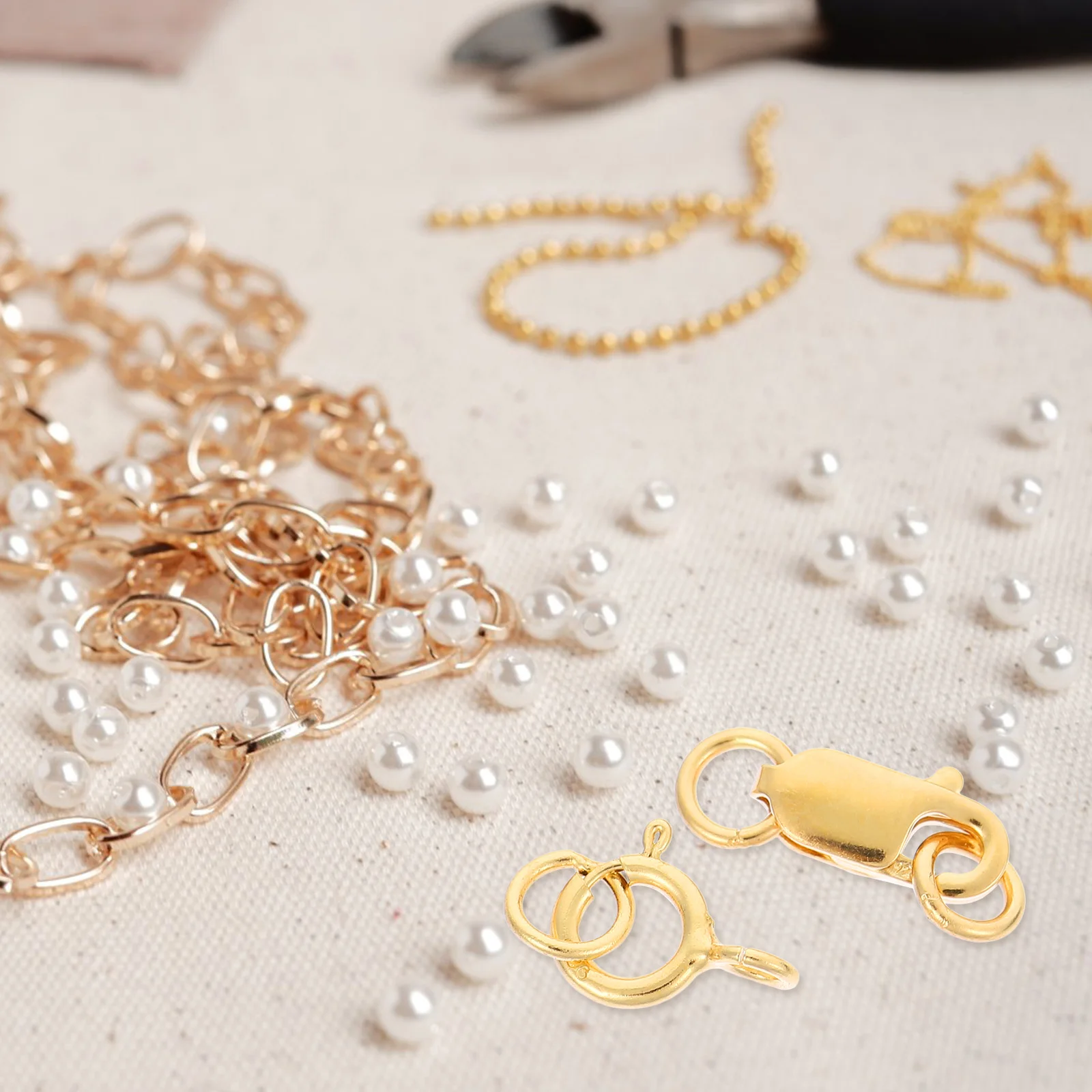 

3 Pcs Silver Lobster Clasps Necklace Making DIY Jewelry Findings Kit Bracelet Clasps Spring Ring Practical Durability
