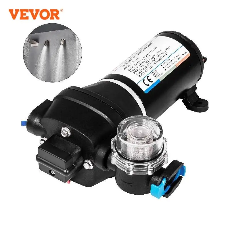 VEVOR 12V Diaphragm Water Pump 10L/Min 17PSI 17L/Min 40PSI High Pressure Automatic Self Priming Misting Booster Pump Discount