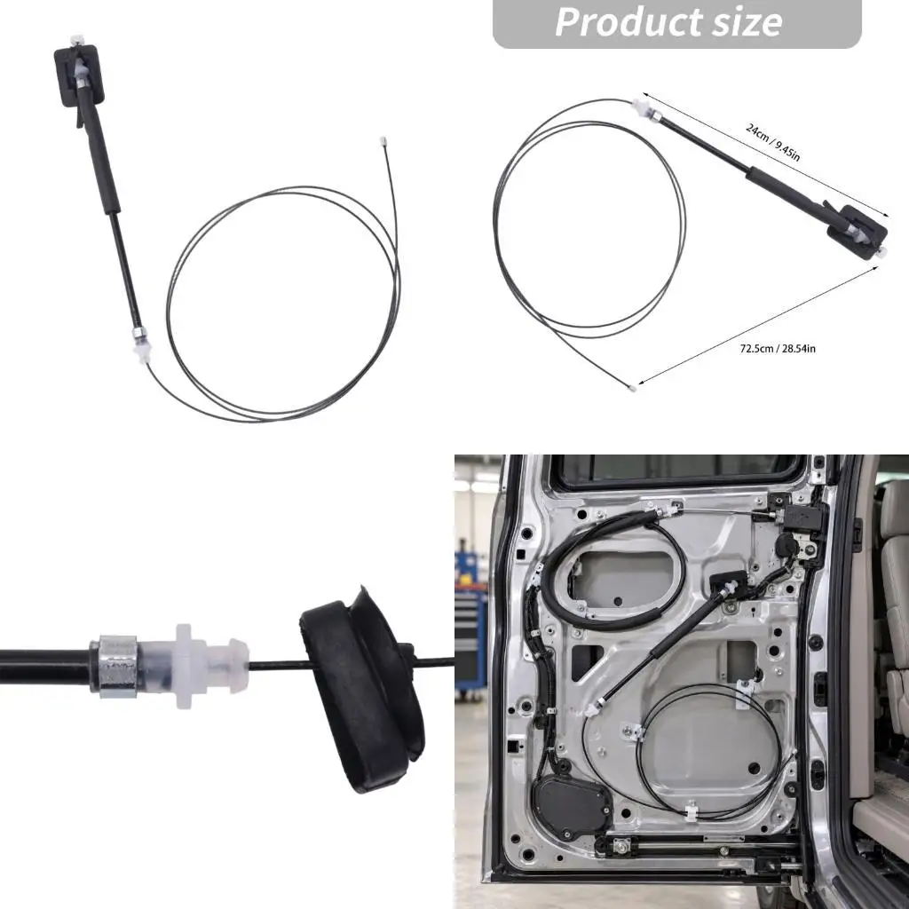 72546-TK8-A01 Sliding Door Cable Assembly with Two Differently Configured Sheathed Cables, Sliding Block, Pressed Fittings, X37F