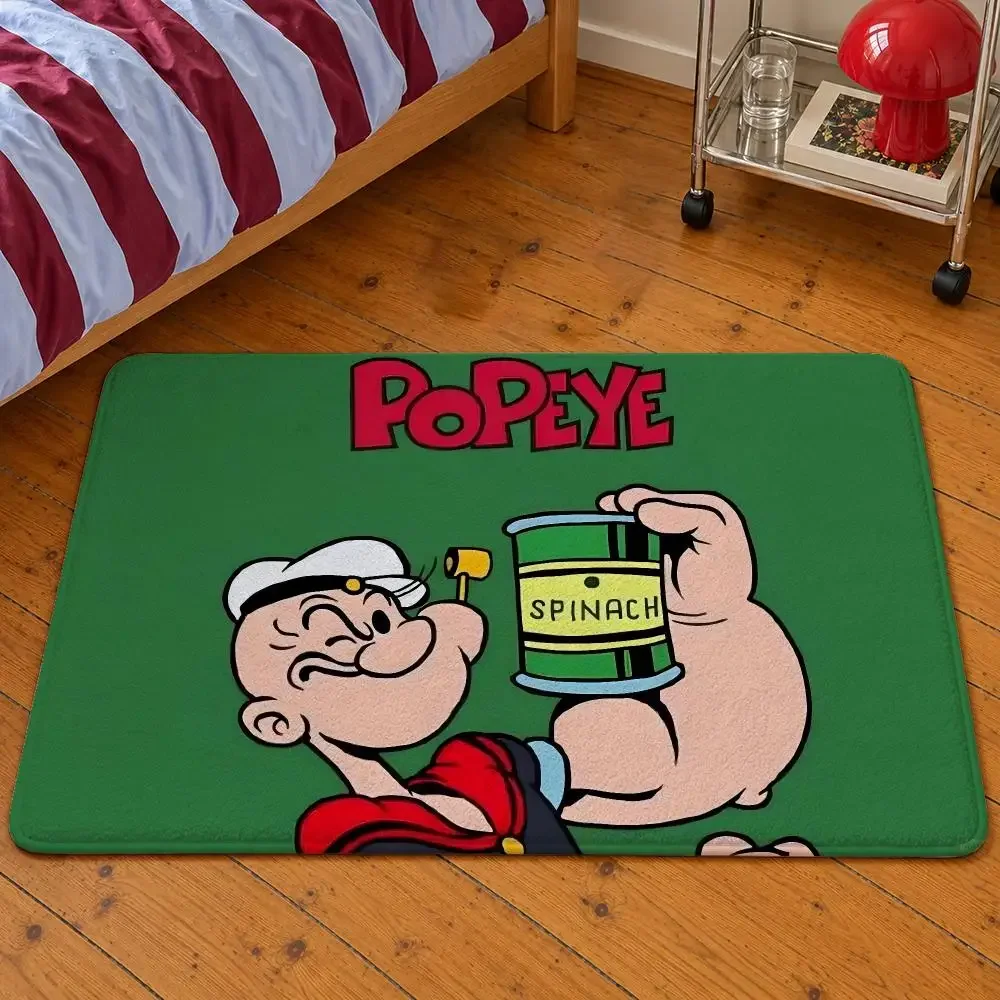 Character Popeye the Sailor Olive Oyl Floor Mat Soft Flannel Entrance Doormat Non-Slip Washable Rug For Bedroom Home Decor