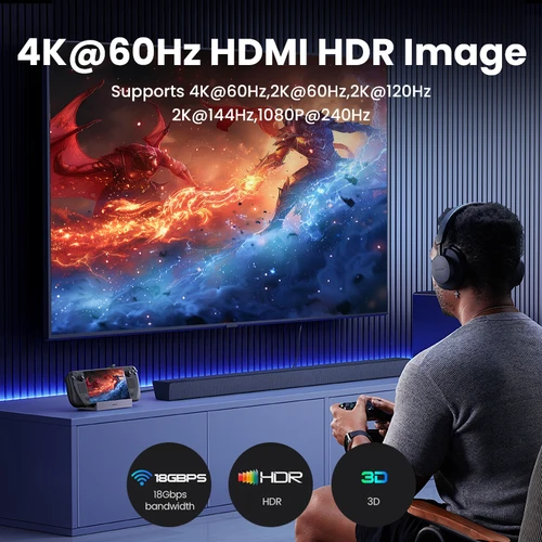 Imagen 2 del producto UGREEN 4K60Hz HDMI USB C HUB estación de acoplamiento para Steam Deck tipo C a RJ45 PD100W 10Gbps USB-A/C para iPad ROG Ally Legion Go PC