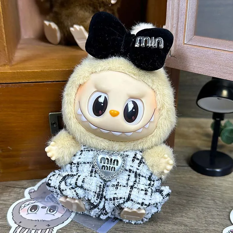 17cm Mini Plush Doll Labubu Clothes Outfit Accessories For Korean Kpop Exo Labubu Idol Doll Clothing Gift for Collectors