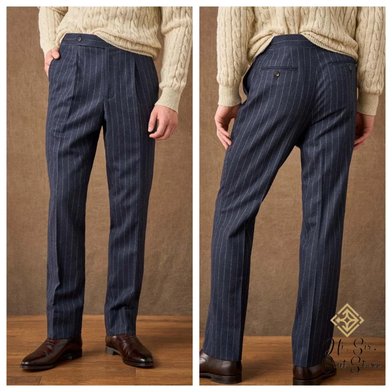 

Luxury Striped Textured Men's Blazer Pants Stretch Casual Slim-Fit Straight-leg Trousers Plus Size American-Style Fall/Winter