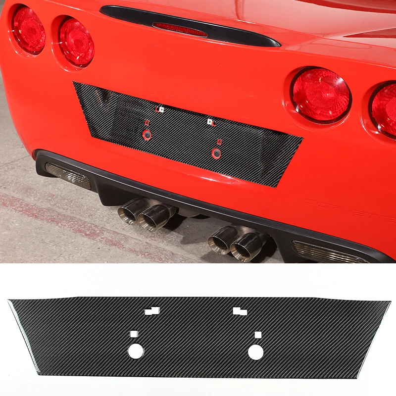 

For Chevrolet Corvette C6 2005-2013 Soft Carbon Fiber Car Rear License Plate Panel Sticker Car Exterior Accessories