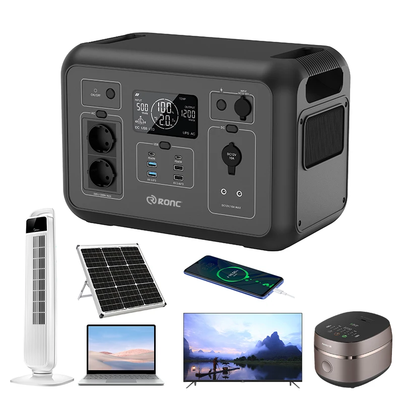 

New Design 600W Outdoor Power Station with Solar Panel Energy Storage Emergency Power Supply Large Capacity for Camping