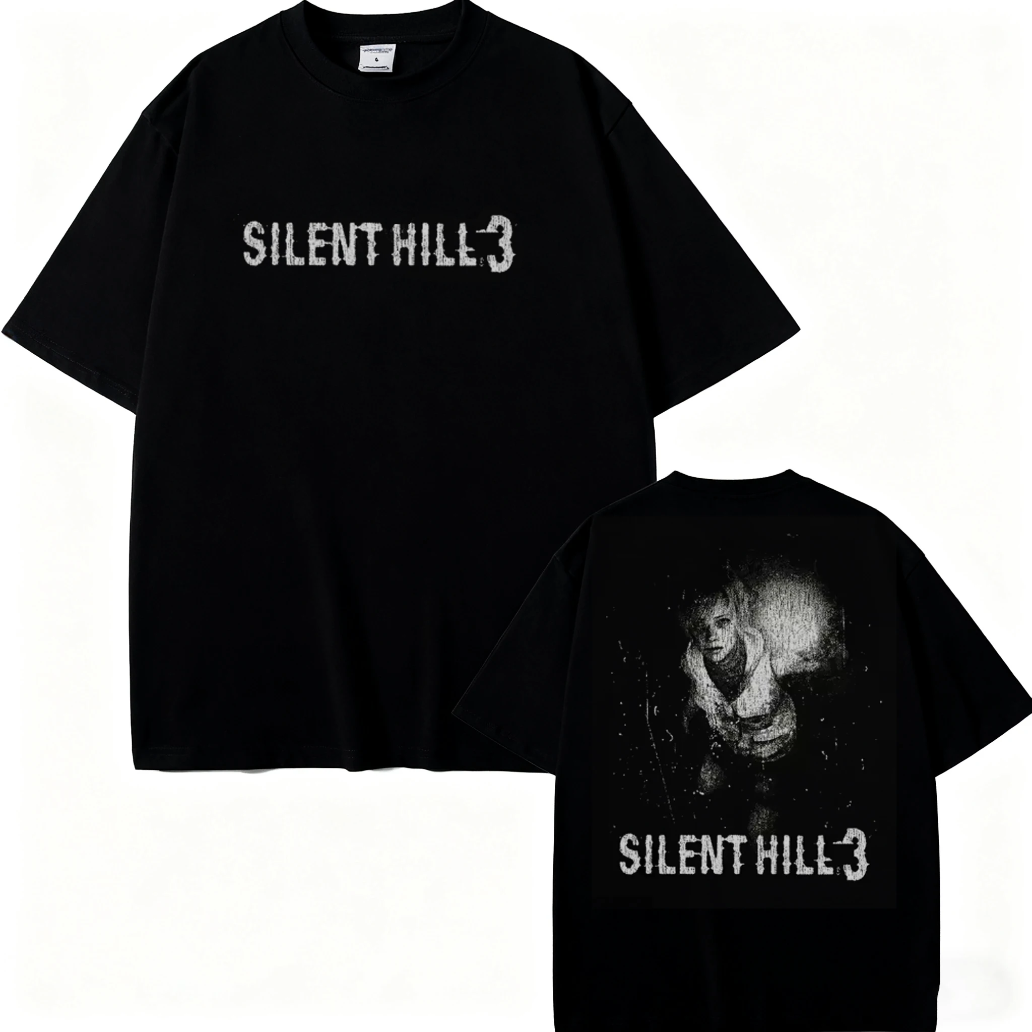 Silent Hill 2 3 Videogioco Nero Retro Gaming T-shirt Tee Uomo Donna Vacanza Casual Manica corta Tee Top T-shirt allentata Estate