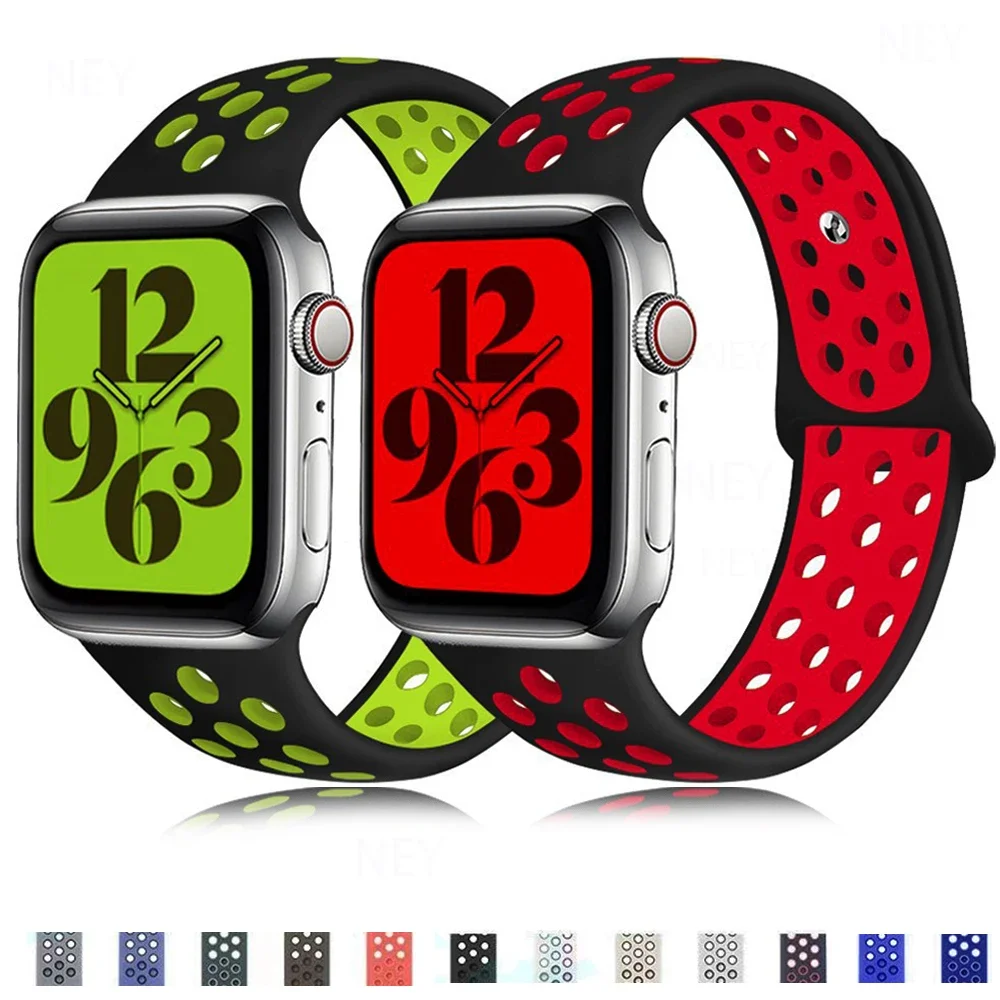 Bracelet de Sport pour Apple Watch, Ultra 49mm 44mm 45mm 38/40mm/41mm, Bracelet de fiert� en Silicone, correa iWatch s�rie 8 7 6 4 5 3 9 SE