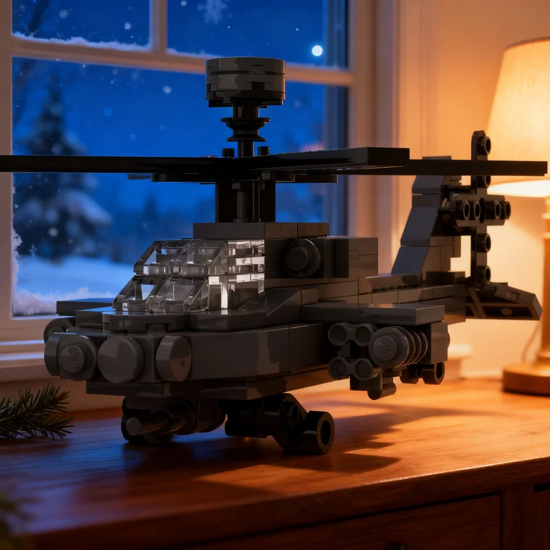 165pcs MOC MINI Detailed AH-64E Apache Model Building Blocks Christmas Gift Education Creative Assemble Craft Art Idea Brick