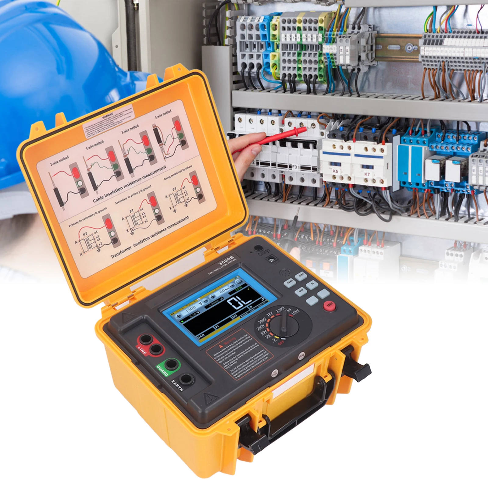 Isolationswiderstandstestbox Isolationswiderstandstester Hochspannungswiderstand Megohmmeter mit wasserdichter Box ETCR3500B