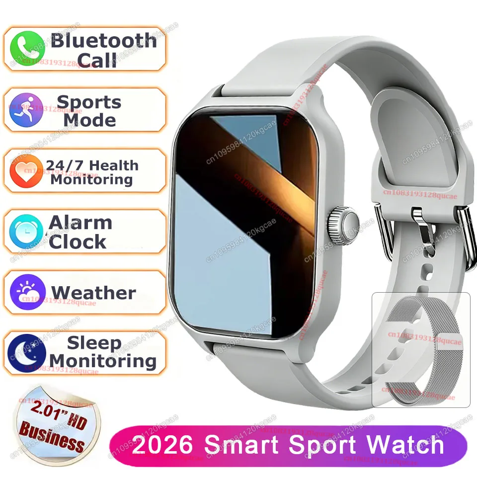 Heren Dames Smartwatch 2.01'' Waterdicht Fitness Sport Horloge Oproep Beantwoorden Slaap Sport Stappenteller Informatie Meldingen Smartwatch Ht30