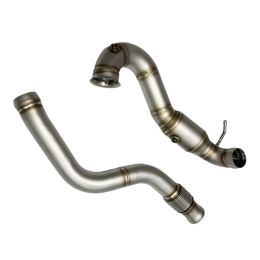 New 304 Stainless Steel Exhaust Downpipe for A45 2014-2018 Three Way Catalytic Converter with W176 2.0T Condition New