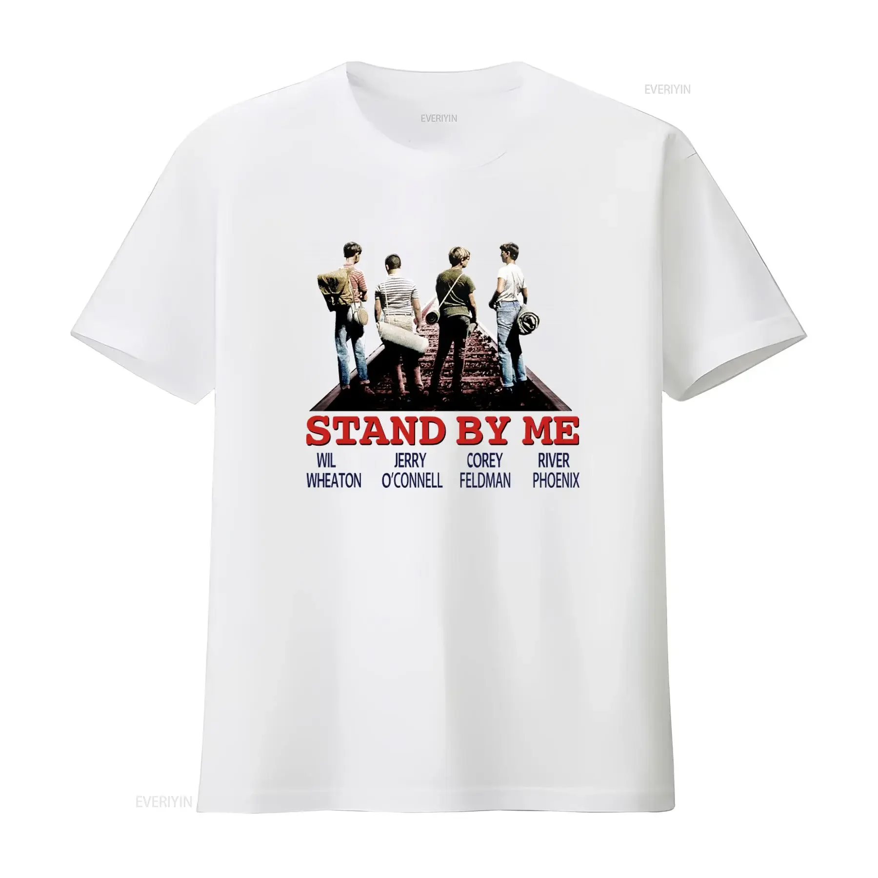 Stand By Me T Shirt B87 Classic Comedy Movie Poster Retro Cool Top with Four Boys Image vintage Washed homme Soft