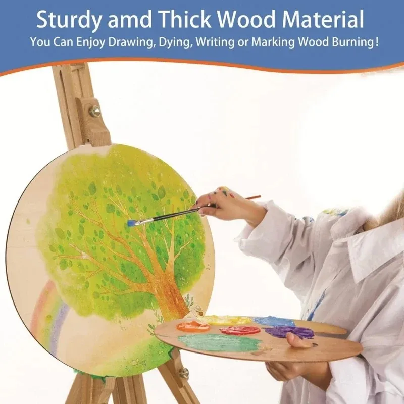 10pcs 30cm Round Wood Discs For Crafts Wooden Cutout Tiles Wood Circles Round Slices, For Painting And Writing, Christmas De