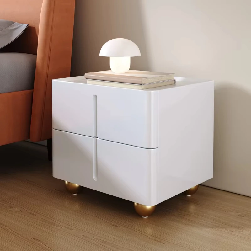 Customized Light Luxury Storage and Storage Cabinet Multifunctional Solid Wood Intelligent Wireless Charging Bedside Cabinet