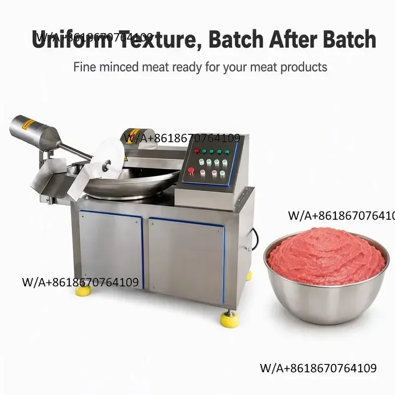 Factory Direct Commercial Meat Bowl Chopper Machine Stainless Steel Meat Mincer Emulsifier Food Processing Equipment
