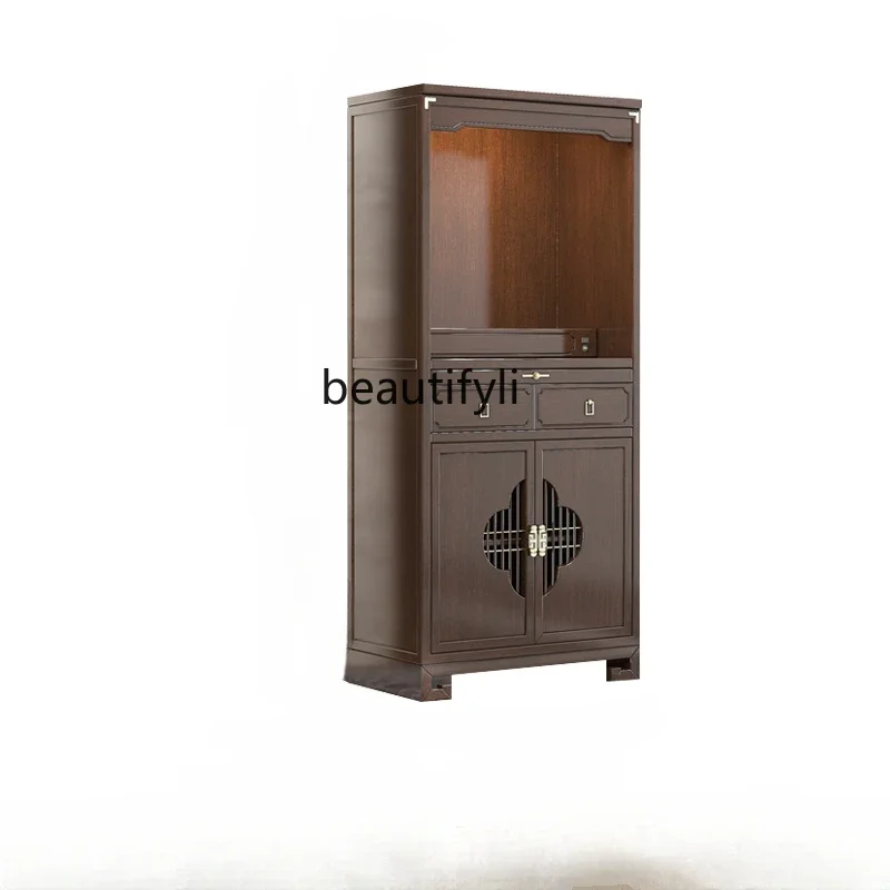 

S New Chinese Style Solid Wood Home Black Walnut Buddha Cabinet Living Room God of Wealth Buddha Shrine Light Luxury furniture