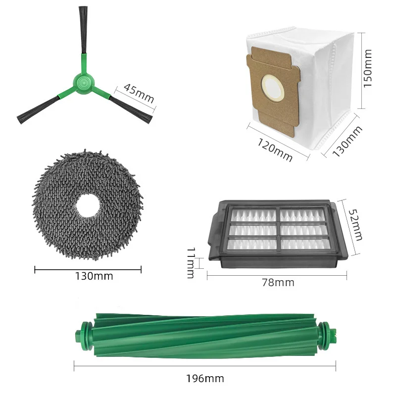For Irobot Roomba Plus 405 Combo/505 Combo Robot Vacuum Cleaner , Main Brushes Side Mop Cloths Filters Dust Bags Accessories Kit image 2
