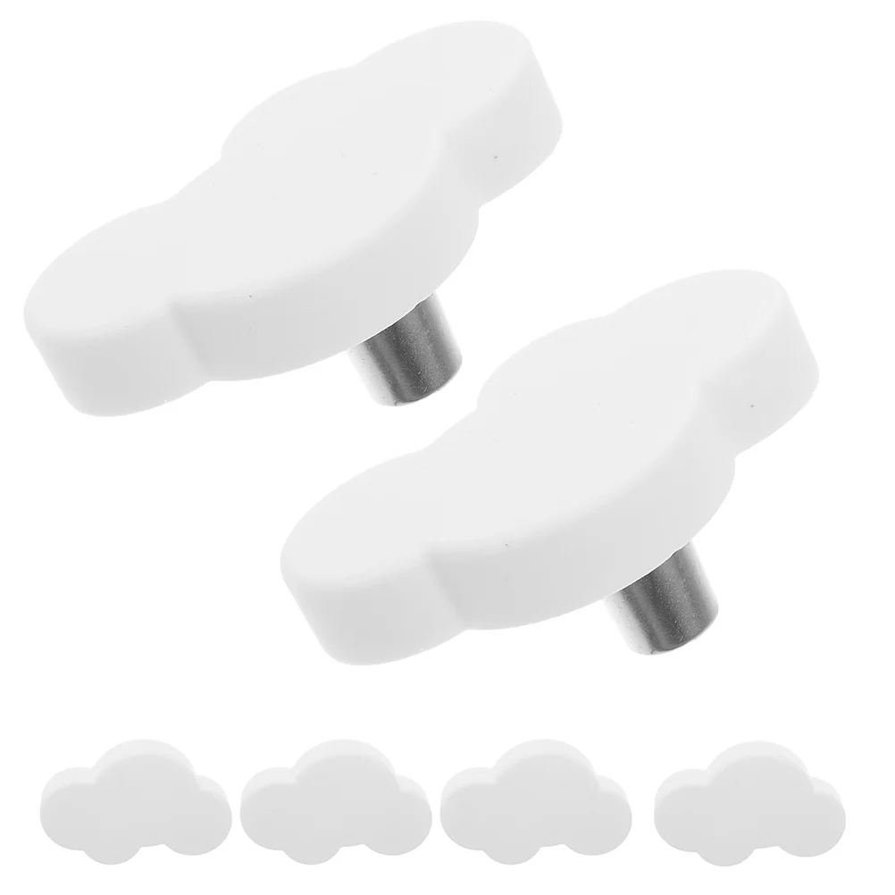 

6Pcs Cartoon Soft Rubber Cabinet Knobs Cute Cloud Shape Drawer Handles Dresser Closet Pulls Decorative Cabinet Hardware