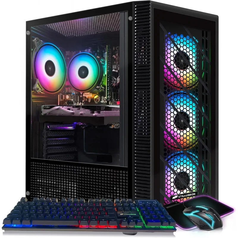 Gaming PC Bundle with 24 inch FHD LED Monitor-  Core i5-9400F up to 4.1GHz, Radeon RX 5500 XT 8G, 16G DDR4, 512G