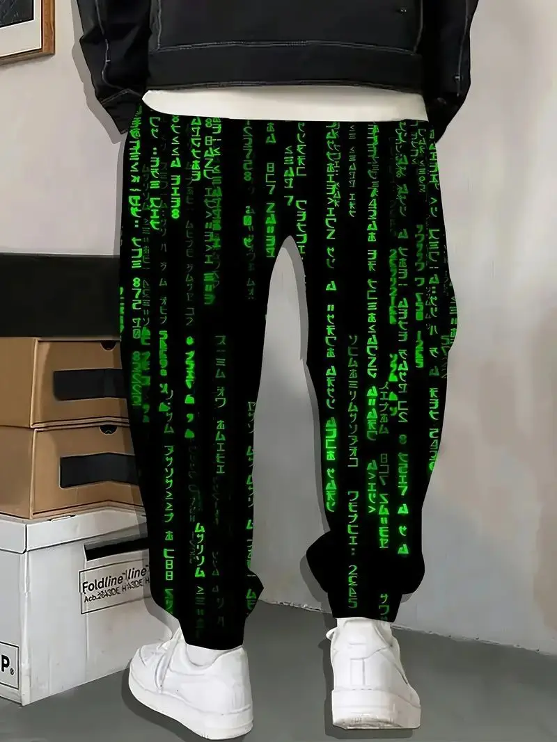 2025 Spring and Autumn Hot Selling Fashionable Geometric 3D Printed Pants for Boys, Trendy Fashion Casual Pants
