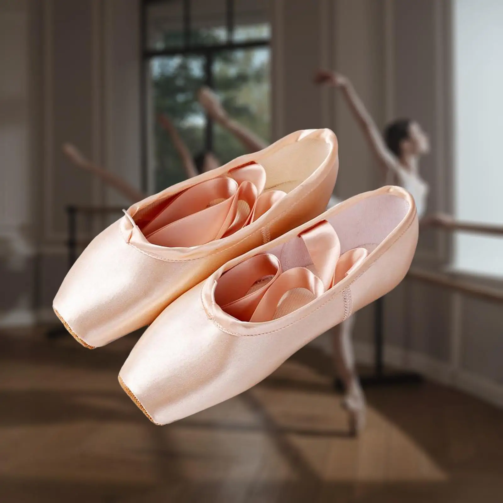 Ballerine per ragazze da donna, pantofole da balletto a punta in raso scarpe da Yoga da ballo con cinturino per ballare, spettacoli, allenamento