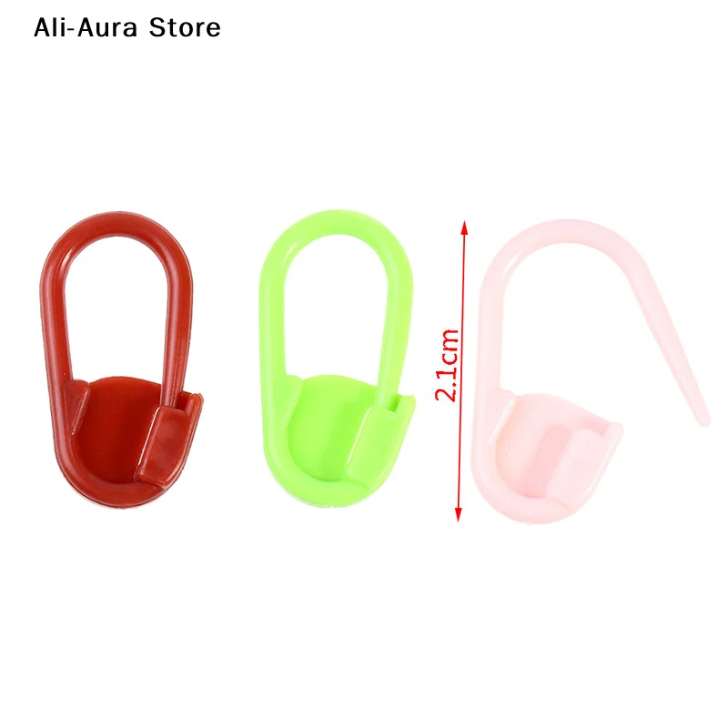 100Pcs Mixed Color Marker Small Pin Plastic Knitting Hook Knitting Tool Needle Clip Hook Locking Markers Crochet Latch