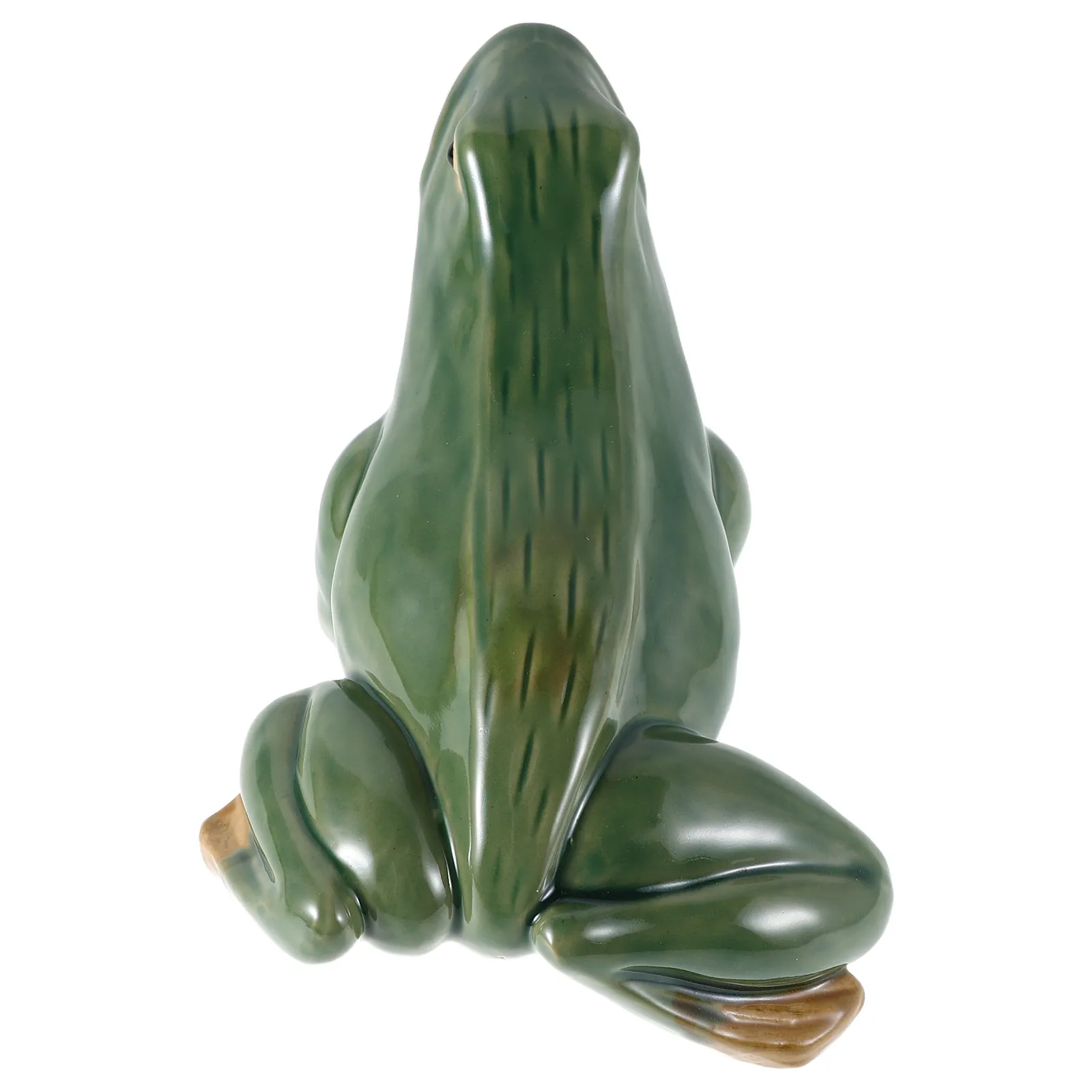 

Ceramic Frog Ornament Realistic Big Mouth Design Water Circulation Function for Garden Fish Tank Bonsai Decor Outdoor Indoor