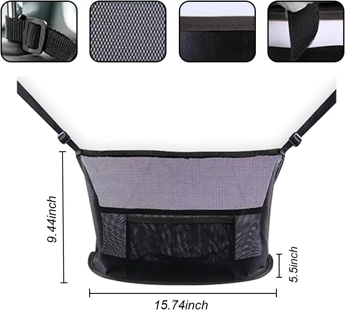 Handbag Holder for Car For Women and Men Auto Net Pocket Purse Holder Between Front Seats Car Storage Organizer