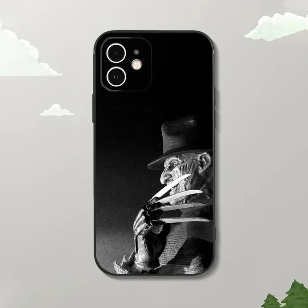 F-Freddy Horror K-Krueger Phone Case For iPhone16,15,14,13,12 Mini 11 Pro XR,X,XS,MAX 7,8 Plus Silicone Cover Soft Black