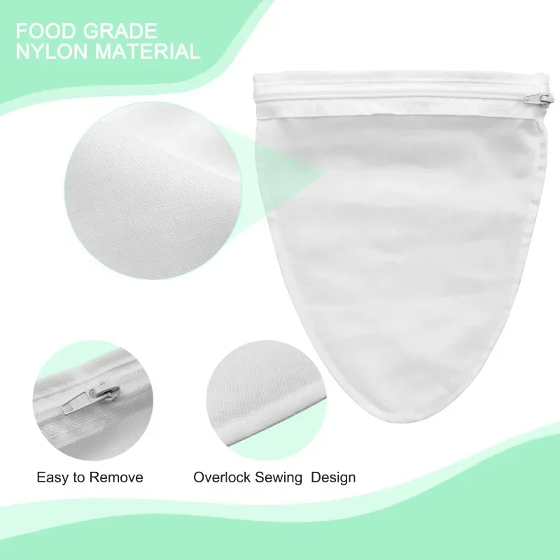 8 قطع من أكياس مصفاة شبكية دقيقة قابلة لإعادة الاستخدام مع مقبض من الفولاذ المقاوم للصدأ مصفاة طعام لقهوة حليب الجوز #3