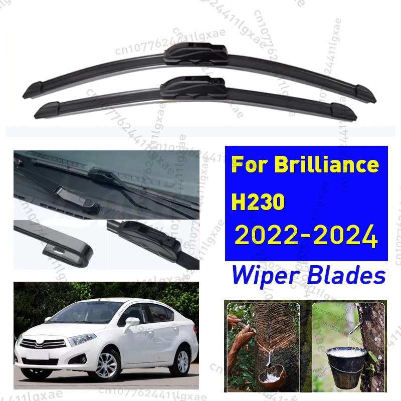 

2pcs For Brilliance H230 2015 2016 2017 2018 2019 Wiper Blades Accessories Front Windscreen Wiper Blade Brushes Cutter 24"+14"